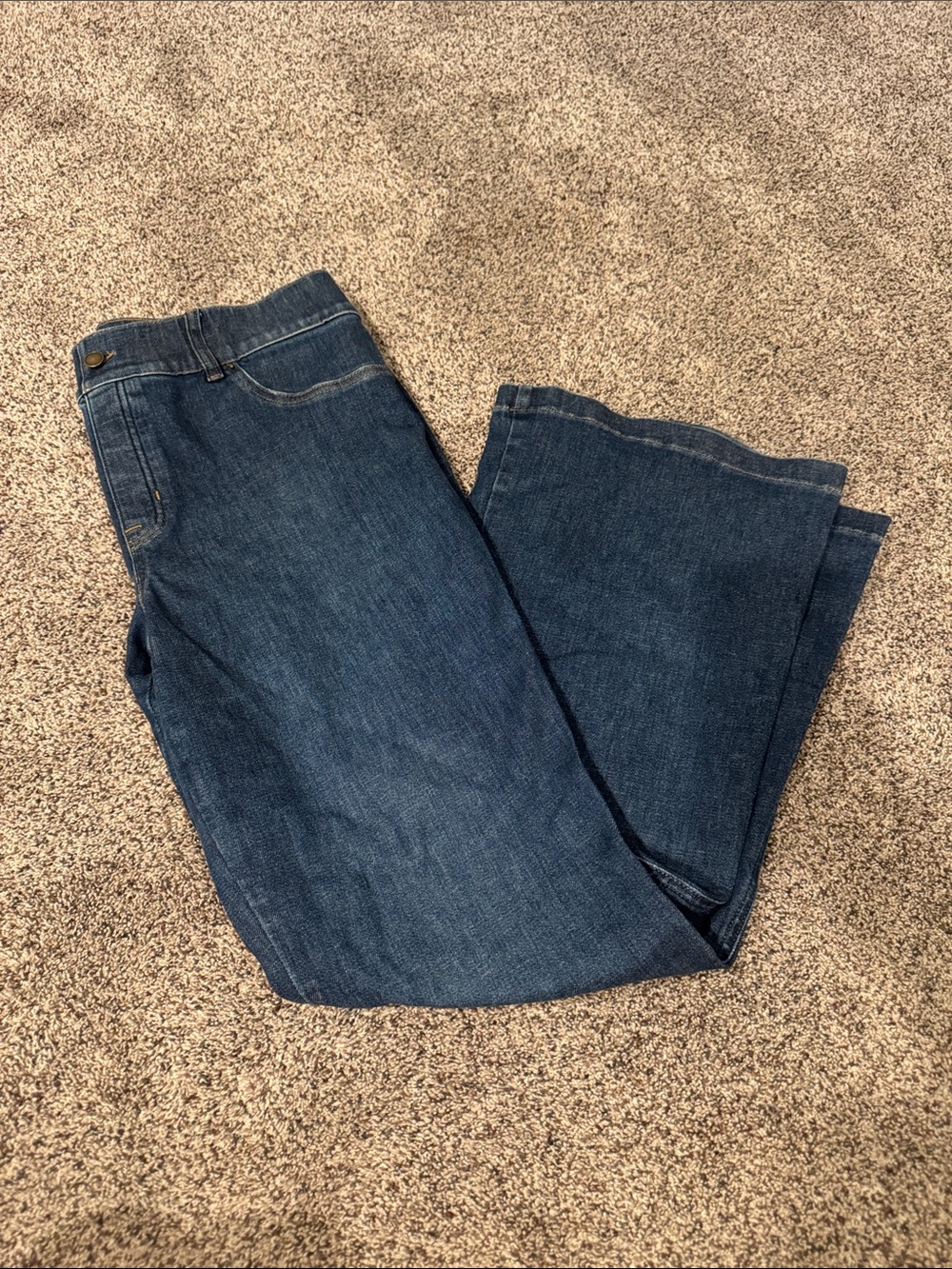 SPANX Women's Flare Jeans in Dark Blue Denim